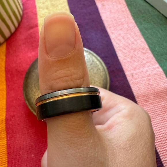 Tungsten and copper Wedding band - Picture 4 of 4